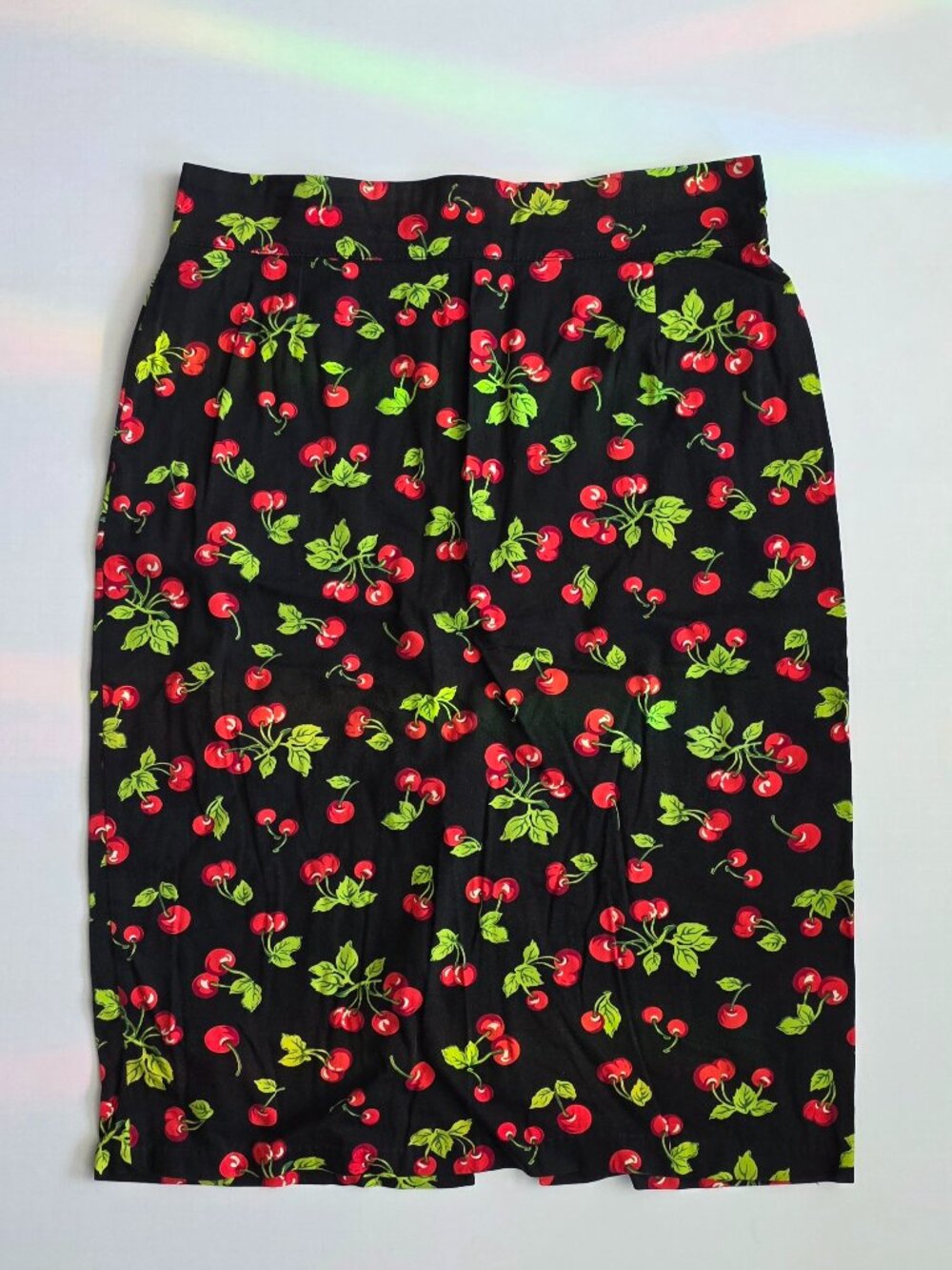 Pencil Skirt in Black Cherry by Pinup Couture XL Retro Cherries